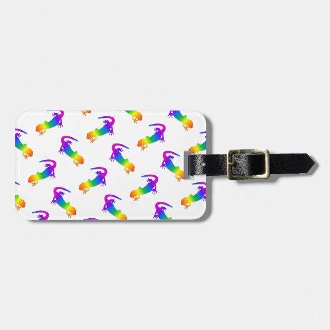 Rainbow Salamander Luggage Tag (Front Horizontal)