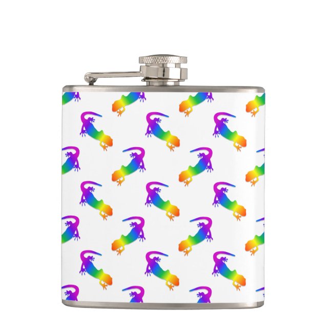 Rainbow Salamander Pattern Flask (Front)
