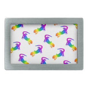 Rainbow Salamander Rectangular Belt Buckle