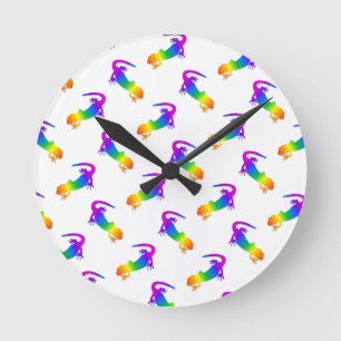 Rainbow Salamander Round Clock
