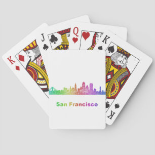 Rainbow San Francisco skyline Poker Cards