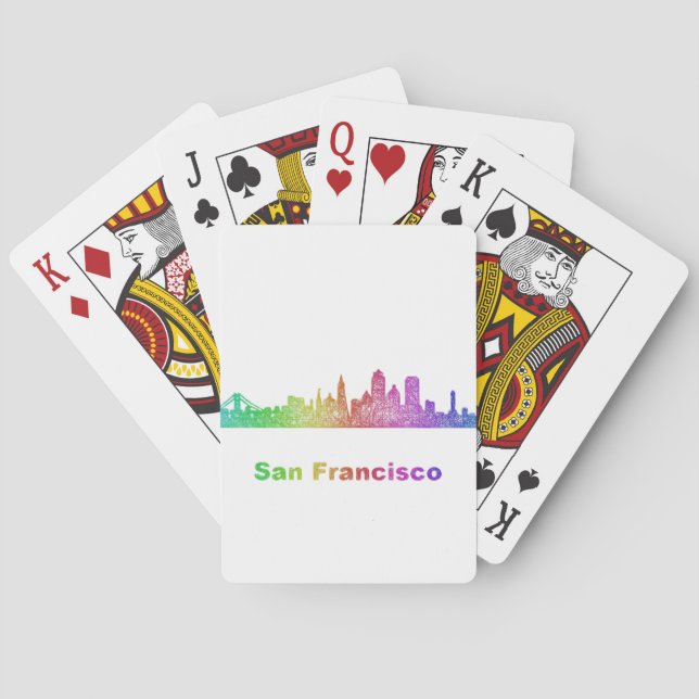 Rainbow San Francisco skyline Poker Cards (Back)