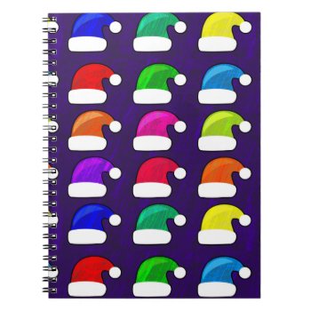 Rainbow Santa Hat Notebook by Theraven14 at Zazzle