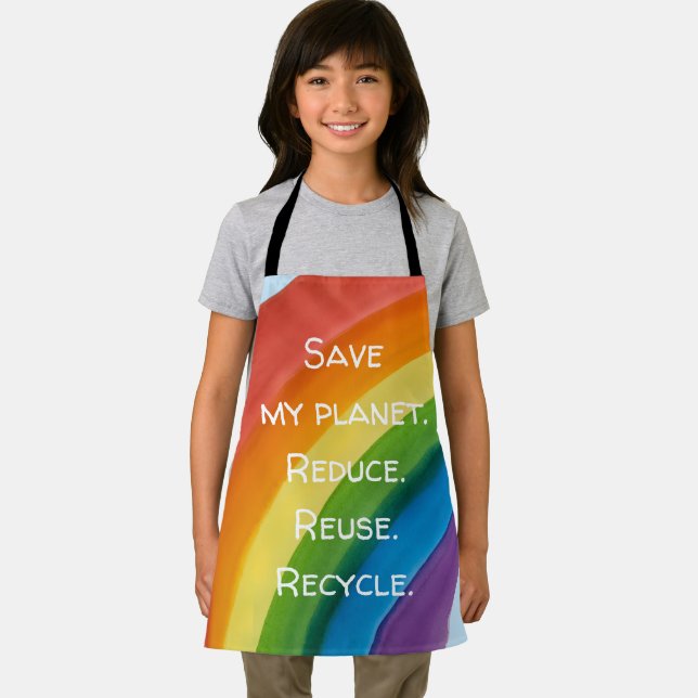 RAINBOW Save my planet (customizable) Apron (Insitu)