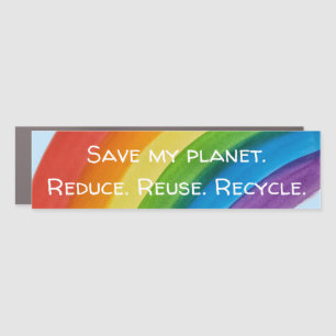 RAINBOW Save my planet (customizable) Car Magnet