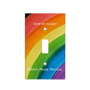 RAINBOW Save my planet (customizable) Light Switch Cover