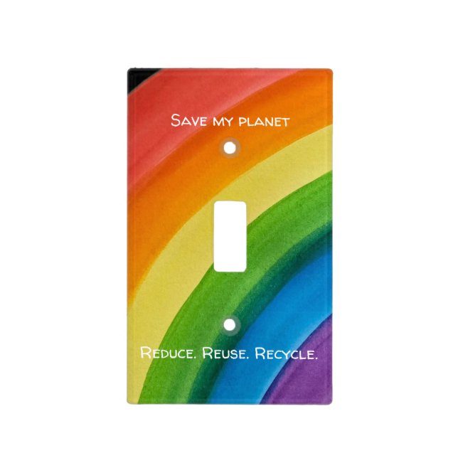RAINBOW Save my planet (customizable) Light Switch Cover (Front)