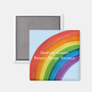 RAINBOW Save my planet (customizable) Magnet