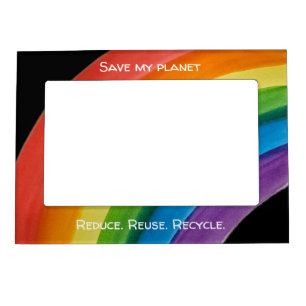 RAINBOW Save my planet (customizable) Magnetic Frame
