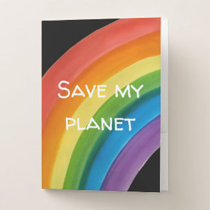 RAINBOW Save my planet (customizable) Pocket Folder