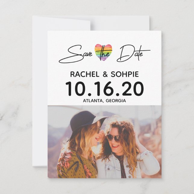 Rainbow Save the Date Invitation (Front)