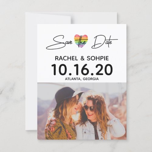 Rainbow Save the Date Invitation