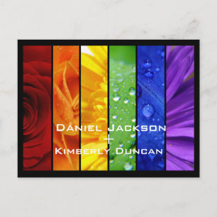 Rainbow Save the Date Postcard