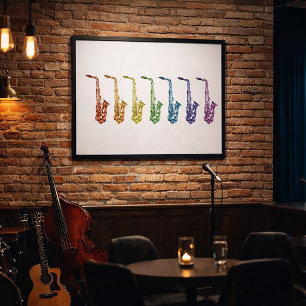 Rainbow Saxophone Art Print