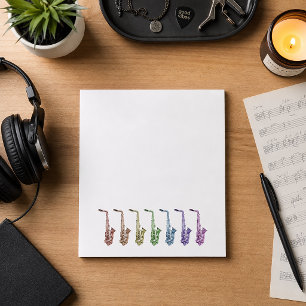 Rainbow Saxophone Colorful Notepad