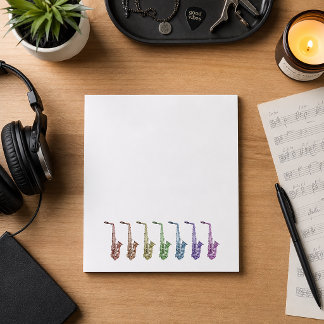 Rainbow Saxophone Colorful Notepad