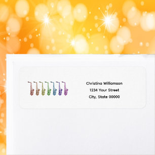 Rainbow Saxophone Colorful Personalize Return Label