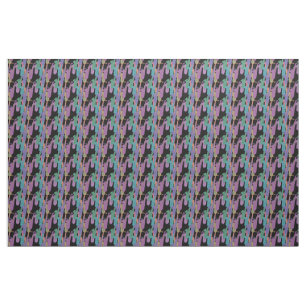 Rainbow Saxophones Pattern on Black Fabric