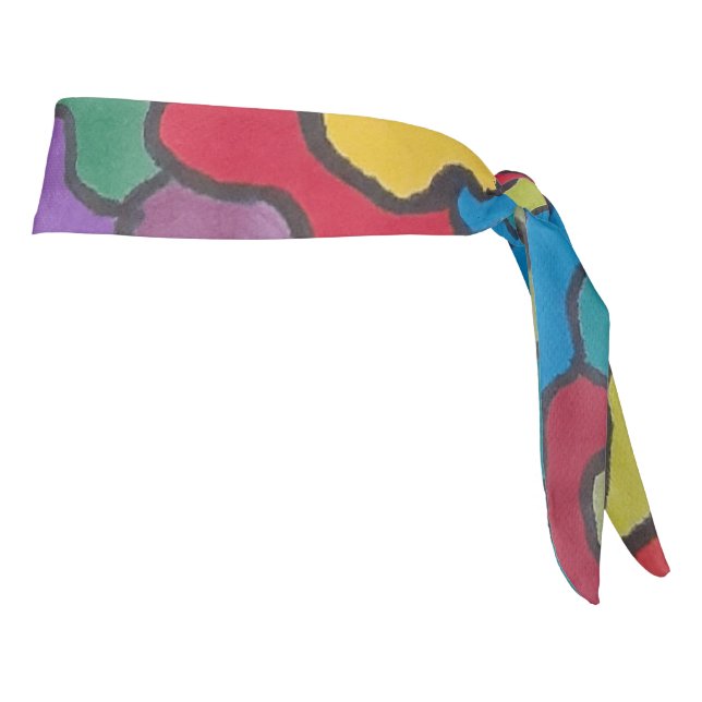 Rainbow Scales Abstract  Tie Headband (Rotate 90)
