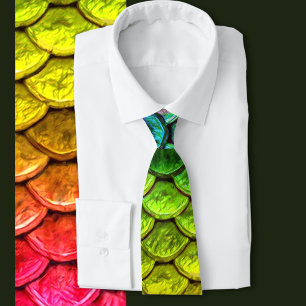 Rainbow scales neck tie