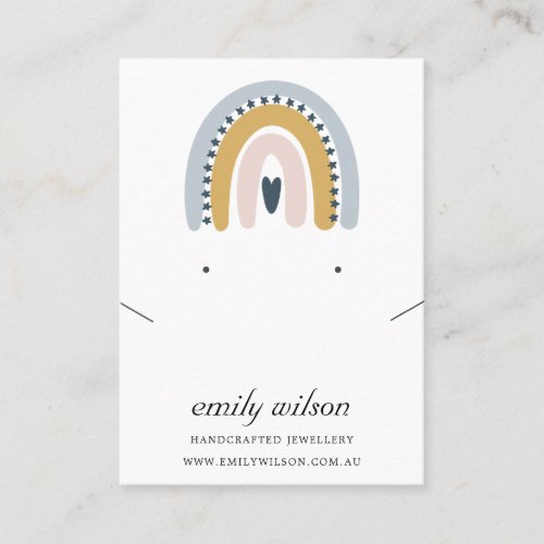 RAINBOW SCANDI BLUSH EARRING NECKLACE DISPLAY BUSINESS CARD