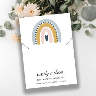 RAINBOW SCANDI BLUSH NECKLACE BRACELET DISPLAY BUSINESS CARD