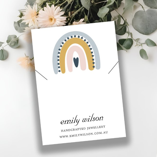 RAINBOW SCANDI BLUSH NECKLACE BRACELET DISPLAY BUSINESS CARD (Creator Uploaded)