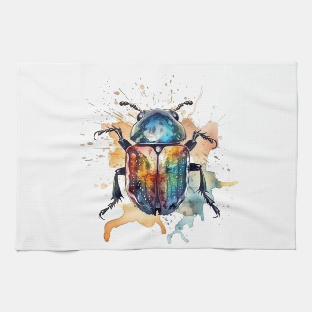 Rainbow Scarab Kitchen Towel (Horizontal)