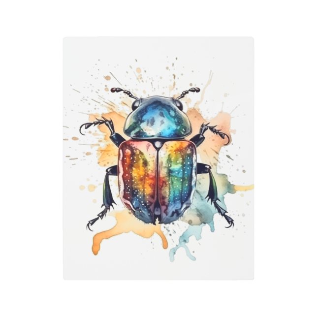 Rainbow Scarab Metal Print (Front)