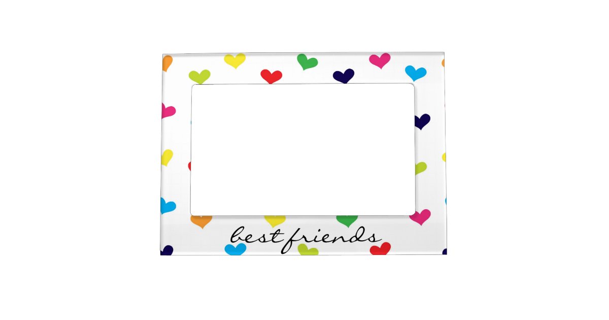 Rainbow Scattered Heart Best Friends Frame Zazzle