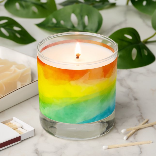 Rainbow Scented Candle (Lit)