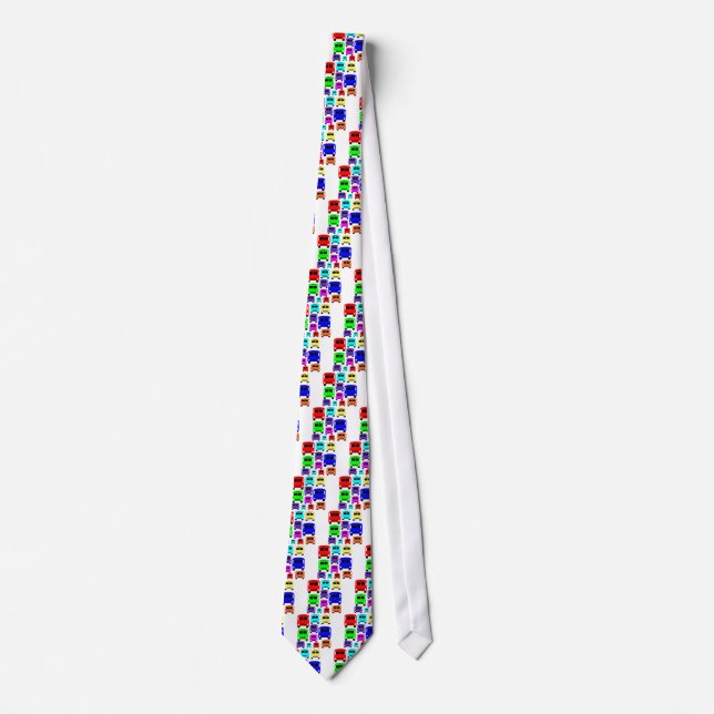 rainbow school buses neck tie (Front)