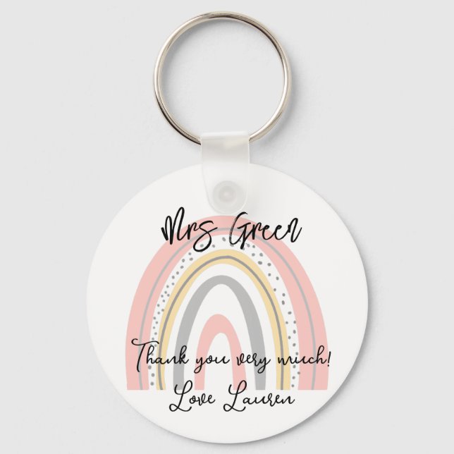 Rainbow school teacher keychain (Front)