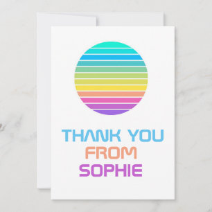 Rainbow Sci-Fi Thank You Card – Custom Name