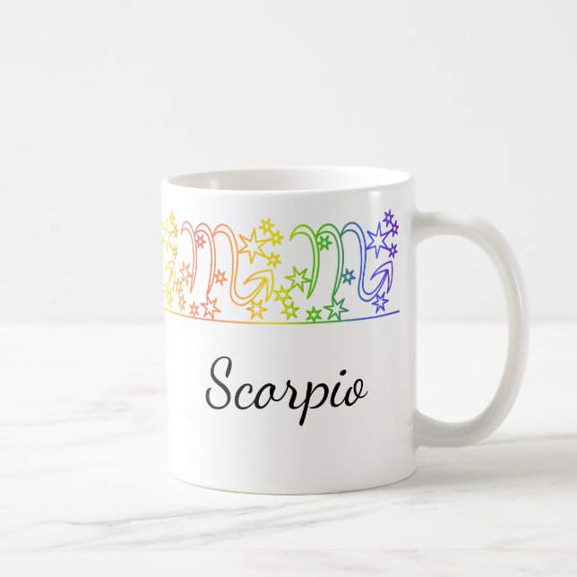 Rainbow Scorpio Star Sign Personalized Mug (Right)