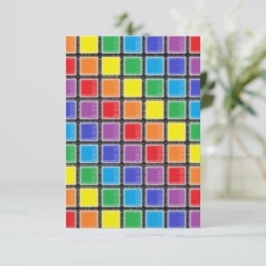 Rainbow Scratched Squares (Standing Front)