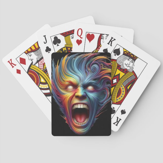 Rainbow Scream: Psychedelic Emotional Release Poker Cards (Back)
