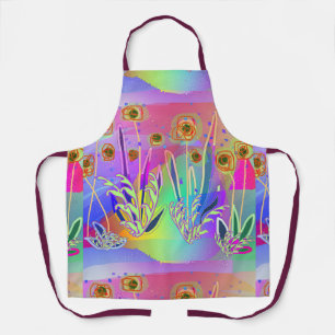 Rainbow Scribble Blossoms Apron