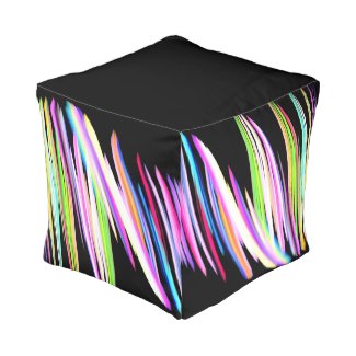 Rainbow Scribble Cube Pouf
