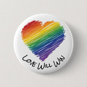 Rainbow scribble heart button