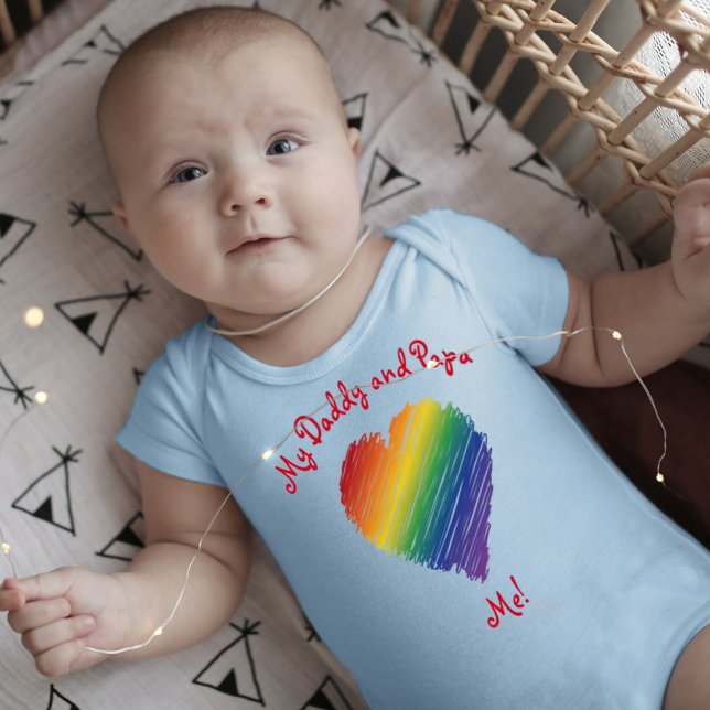 Rainbow scribble heart love baby bodysuit (Creator Uploaded)
