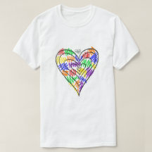 Rainbow Scribbles (heart) T-Shirt