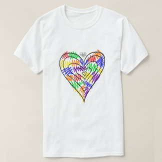 Rainbow Scribbles (heart) T-Shirt