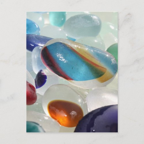 Rainbow Sea Glass Postcard
