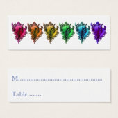 Rainbow Sea Shells Reception Table Seating Cards (Front & Back)