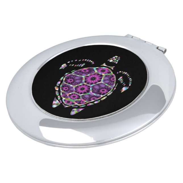 Rainbow Sea Tortoise Shell Makeup Mirror (Turned)