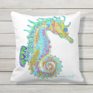 Rainbow Seahorse Pillow