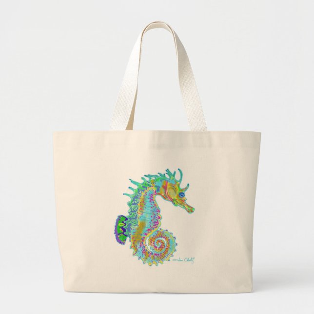 Rainbow Seahorse Tote (Front)