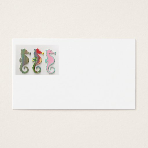 Customizable RAINBOW SEAHORSES BUSINESS CARDS