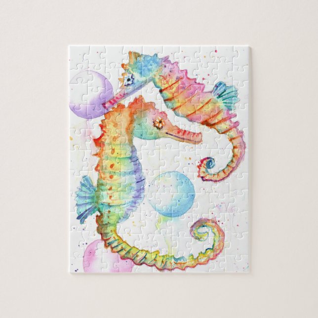Rainbow Seahorses 3 Jigsaw Puzzle (Vertical)